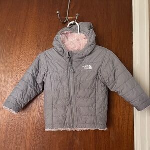 The North Face Gray Jacket with Soft Pink Interior
